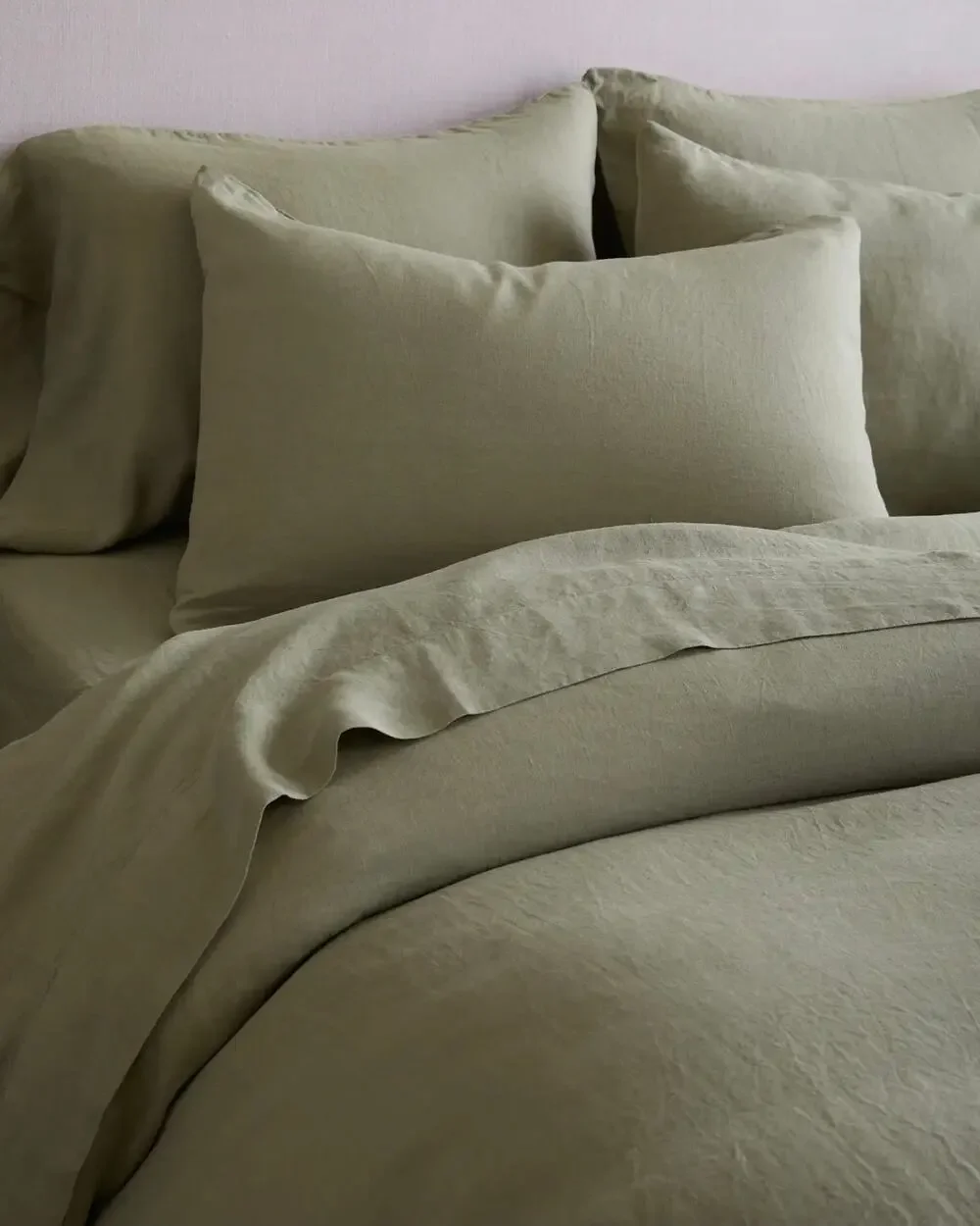 New Quince 100%  European Flax Linen Full Duvet 3Pc Set Willowleaf $194 MSRP
